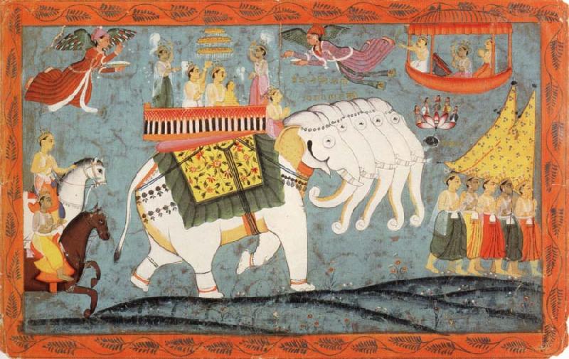 unknow artist Celestial Procession with Indra Riding His Elephant